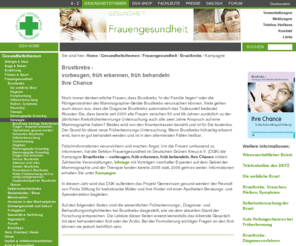 ratgeber-brustkrebs.org: Kampagne : Deutsches Grünes Kreuz für Gesundheit e. V.
Brustkrebs, Diagnose, Behandlung, Therapie, Mammographie, Prävention