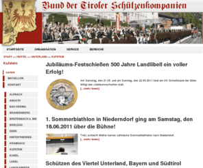 schuetzenbataillon-kufstein.com: Bund der Tiroler Schützenkompanien
Informationsplattform der Tiroler Schützenkompanien