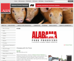 alabamaporkproducers.com: ALFA Farmers Federation - Alabama Pork Producers
On any given day, Alabama has about 175,000 head of hogs, valued at $8.4 million, more...