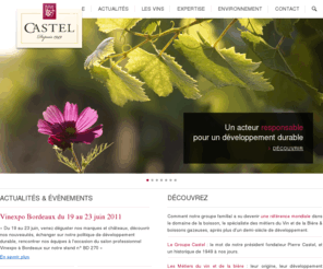 chateautecheney.asia: Groupe Castel, spécialiste international de la boisson : vin, bière, boissons gazeuses. Châteaux et domaines Castel, Castel Frères, vignobles et châteaux, Societe des Vins de France SVF, magasins Nicolas, Les domaines de Virginie, Maison Malesan, Castel International, Castel Restauration. Groupe Castel, Pierre Castel fondateur. Châteaux et domaines Castel, Propriétés viticoles, Chateau Barreyres cru bourgeois haut medoc, Chateau Ferrande, Graves, membre de l'Union des Grands Crus, Chateau Montlabert, Saint Emilion Grand Cru, Chateau Bousquet cotes de bourg, chateau du Lort, Bordeaux, Chateau Tour Prignac Medoc Cru Bourgeois, Chateau Cavalier Côtes de Provence, Chateau Arcins Haut Médoc, Vin français, biere et boissons gazeuses, carrières, offres d'emplois, Vins de marque - Groupe Castel
Groupe Castel, spécialiste international de la boisson : vin, bière, boissons gazeuses, Chateaux et domaines Castel, Societe des Vins de France SVF, Castel Frères, vignobles et châteaux, magasins Nicolas, Les domaines de Virginie, Maison Malesan, Castel International, Castel Restauration, RHF. Groupe Castel, Pierre Castel fondateur. Châteaux et domaines Castel : Chateau Barreyres cru bourgeois haut medoc, Chateaux Ferrande, Graves, membre de l'Union des Grands Crus, Chateau Montlabert, Saint Emilion Grand Cru, Chateau Bousquet cotes de bourg, chateau du Lort Bordeaux, Chateau Tour Prignac Medoc Cru Bourgeois, Chateau Cavalier Côtes de Provence, Chateau Arcins Médoc, Vin français, vin rouge, vin rosé, vin blanc, vin de marque, Baron de Lestac, Bordeaux AOC appellation d'origine contrôlée, AOP, appellation d'origine protégée, Cambras, Vin de France, Roche Mazet, Pays d'Oc, IGP, indication géographique protégée, vin de cépage, Vieux Papes, vin de France, Ormes de Cambras, Pays d'Oc, IGP, indication géographique protégée, vin de cépage, Blaissac, Bordeaux, AOC appellation d'origine contrôlée, AOP, appellation d'origine protégée, Malesan, Bordeaux, AOC appellation d'origine contrôlée, AOP, appellation d'origine protégée, vin de qualité, contrôles qualités, normes ISO, HACCP, BRC, IFS, bieres et boissons gazeuses - Groupe Castel.