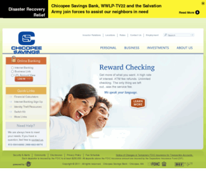 chicopeesavings.com: Chicopee Savings Bank [Home]  - Welcome
Chicopee Savings Bank has been providing financial services to the counties of Western Massachusetts and Northwestern Connecticut.