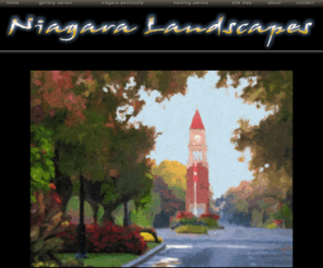 niagaralandscapes.com: Niagara Landscapes by Geof Haswell: Home
Niagara Landscapes is a fine art gallery of digital landscapes printed on canvas and finished with a hand-applied gel coat to simulate an oil painting.
The landscape begins with a digital photograph, then progresses well beyond the limitations of the pixel, through the use of specialized software, to draw out the beauty of shape, 
pattern, texture and colour that exists in the landscape. The gallery focuses on the Niagara Peninsula, between Hamilton, Ontario and the Niagara River. Galleries include the Old Town
of Niagara-on-the-Lake, the Prince of Wales Hotel in Niagara-on-the-Lake, the Niagara Gorge, vineyards and orchards, wineries, woods, countryside landscapes and waterfalls. All 
landscapes are original work by Geof Haswell.