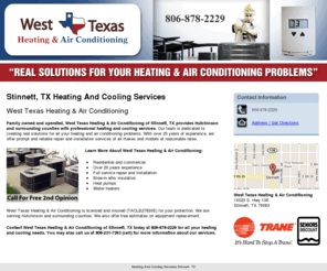 westtexasheatandair.com: Heating And Cooling Services Stinnett, TX
Call for free 2nd opinion. West Texas Heating & Air Conditioning residential and commercial full service repair and installation to Stinnett, TX. 806-878-2229.