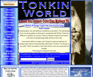 tonkinworld.com: Tonkin Family Genealogy and History site
Tonkin  archive, record, database, family tree, Tonkin ancestor, descendant, Tonkin DNA, Tonkin genealogy,  history, Tonkin shop,  Tonkin relatives.