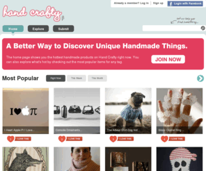 handcrafty.com: Hand Crafty | People sharing the handmade things they love, made or want.
Shopping community where people recommend and discover unique handmade things.