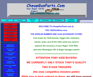 1022fun.com: 1022PartStore.com Ruger 10/22 parts
Enhance your outdoor experience with Ruger 10/22 accessories from 1022partstore.com Ruger 10/22 Trigger kits, Ruger 10/22 stocks, Ruger 10/22barrels, Ruger 10/22 accuracy barrels, conversions to 17 HM2, custom gunstocks, scope mounts, magazine levers, oversized bolt handles, magazines, action job parts, muzzle brake, and more Ruger 10/22 parts and assesories