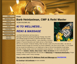 barbhcmt.com: Home
Barb Heintzelman, CMP & Reiki Master offers Swedish, Shiatsu & Deep Tissue Massage, as well as Reiki, Reiki Classes and Ordained Ministerial Services in Fresno, CA.