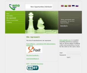 nodbaltic.com: NOD Baltic - We represent
NOD BALTIC Ltd - New Opportunities Distributor Baltic<