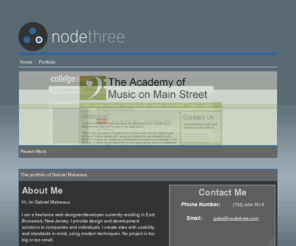 nodethree.com: nodethree - Web Design and Development by Gabriel Malveaux
nodethree is a web design and development firm dedicated to providing modern web solutions for businesses and individuals. We will work with you to satisfy your needs
