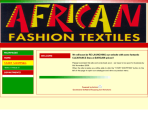 africanfashiontextiles.com: African Fashion Textiles Home Page
African Fashion Textiles. THE store for fashionable Africans. Worldwide supplier of Laces,Embroideries,Wax Prints,Brissi,Headties,Georges,GL Jewellery