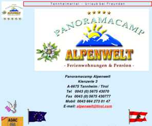 alpenwelt.de: Panoramacamp Alpenwelt - Campingurlaub im Tannheimertal
