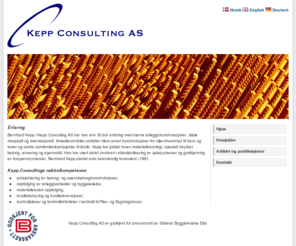 kepp.no: Kepp Consulting AS
Kepp Consulting AS er et konsulentfirma med bred erfaring innen prosjektering