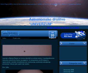 univerzumad.com: Astronomsko društvo   *UNIVERZUM*
