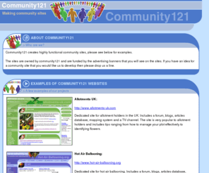 community121.com: Community121: Creators of community websites
Community121 : Creators of community websites