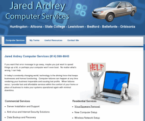 jaredardrey.com: Jared Ardrey Computer Services    (814) 599-8945
I've been repairing and servicing computers in the Huntingdon PA area for 2 years with quality service at affordable rates. Contact me for a free estimate.