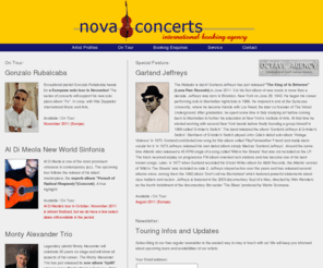 novaconcerts.de: Nova Concerts International | Booking Agency for Jazz, Worldmusic and Pop
Spezialized in jazz, world music and pop, Nova Concerts International promotes musicians and artists from all over Europe for concerts and festivals