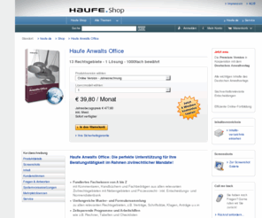 rechtsanwalts-office.info: Haufe Anwalts Office - Shop - haufe.de
Umfassendes Fachwissen zu allen relevanten Zivilrechtsgebieten mit Nebengebieten und Prozessrecht in nur einer Online-Lsung. Mehr Effizienz, weniger Kosten, umfassende Mandantenbetreuung. 