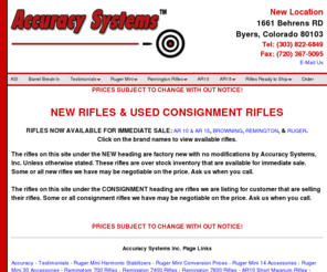 browning-remington-ruger.com: New Rifles Used Consignment Rifle Armalite Browning Remington Ruger For Sale
NEW RIFLES and USED CONSIGNMENT RIFLES NOW AVAILABLE FOR IMMEDIATE SALE. New and used consignment ARMALITE, BROWNING, REMINGTON, & RUGER rifles for sale.