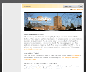 distancebiblecollege.org: Emmaus Bible College -Homepage
A private, four-year, accredited, evangelical Bible College located on the Mississippi River in Dubuque, Iowa