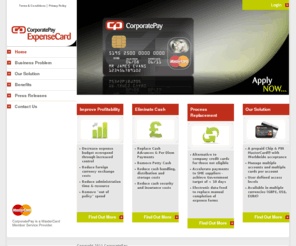 corporateexpense.net: CorporatePay Expense Card
Market leading prepaid corporate expense cards.