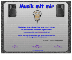 musikmitmir.de: Musik mit mir  - Musik, Tanzmusik, Unterhaltungsmusik, Dancefloor, Rock'n Roll, Twist Soul, Oldies, Geburtstag, Hochzeit, Jubiläum, Firmenfeier, Veranstaltungen, Musik mit Spass, Spässe, Spiele, Vereine, Vereinsfeiern, geschlossene Veranstaltung
