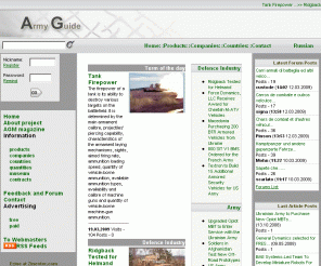 army-guide.com: Army Guide
Army Guide - information about the main battle tanks, armoured vehicles and armament of the land forces and also the information concerning other army subjects