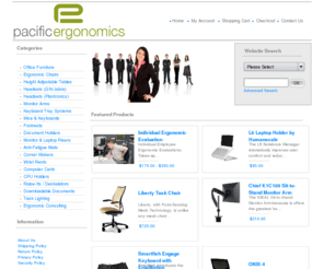 pacificergonomics.com: Pacific Ergonomics  Ergonomic Chairs, Ergonomic Furniture, Ergonomic Keyboard trays
Pacific Ergonomics is your source for ergonomic chairs, ergonomic furniture, ergonomic keyboard trays and ergonomic computer accessories, serving San Diego and the Imperial Valley.