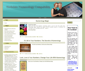 birthdatenumerologycompatibility.com: Birthdate Numerology Compatibility
Birthdate Numerology Compatibility – Explains how you may be able to judge compatibility using numerology.