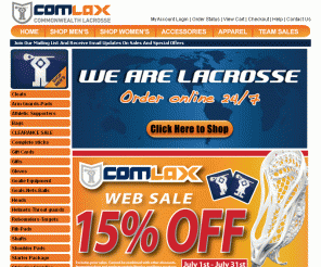 comlax.com: Lacrosse equipment from Commonwealth Lacrosse
Comlax has all your mens and womens lacrosse equipment gear and team sales. Order your lacrosse equipment online.