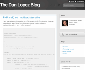 daniel-lopez.com: The Dan Lopez Blog
The musings of Dan Lopez: Geek, Musician.