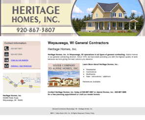 heritagehomesbuilder.net: General Contractors Weyauwega, WI - Heritage Homes, Inc.
Heritage Homes, Inc. provides all types of general contracting to Weyauwega, WI. Call 920-867-3807 for more information about our services.