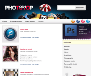 photoshoptutos.com: Photoshop Tuto - Tutoriaux gratuits pour apprendre Adobe Photoshop CS3/CS4
Retrouvez les meilleurs tutos pour apprendre Photoshop, dans différentes disciplines : webdesign, dessin, retouche photo. Trouve le tuto qu'il te faut.