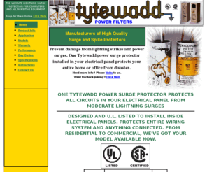 tytewadd.com: A power surge protector from Tytewadd Power Filters protects your entire home or office.
A Tytewadd power surge protector protects your entire home or office from lightning strikes and power surges.