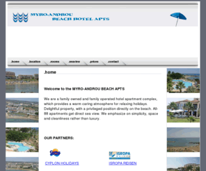 myroandrou.com: MYRO-ANDROU BEACH HOTEL APTS
MYRO-ANDROU BEACH HOTEL APTS MYROANDROU CYPRUS PROTARAS