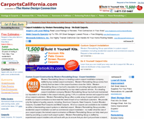 carportscalifornia.com: Custom Carports by Western Remodeling Group : Carport Contractors : Carport Installation, Carport Repairs, Carport Replacement
Western Remodeling Group is a leading California provider of custom residential and commercial carports. Western Remodeling Group provides carport sales and installation of aluminum carports, metal carports, steel carports, wooden carports. The carport contractors at Western Remodeling Group provide carport repair and carport replacement in addition to our outdoor carport installation services for: wood carports, aluminum carports, steel carports and metal carports.