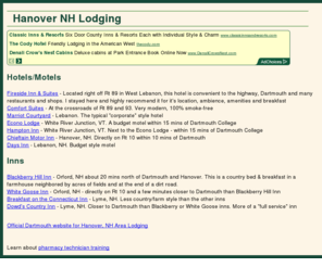 hanover-nh-lodging.com: Hanover NH Lodging
A summary of lodging, hotels, motels in the Hanover NH area