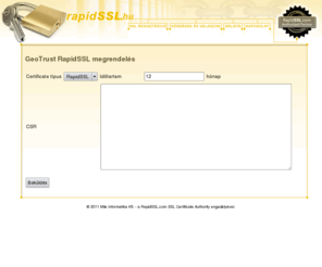 rapidssl.hu: RapidSSL.hu - SSL tanúsítványok gyorsan, a legjobb áron.
RapidSSL.hu - SSL tanúsítványok gyorsan, a legjobb áron.