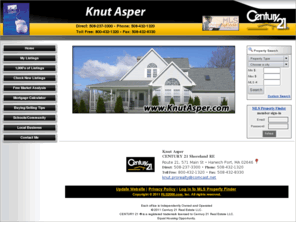 knutasper.com: Knut Asper - CENTURY 21 Professional Realty LLC
Find 1,000s of listings in Harwich Port MA and surrounding towns.