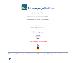 nonninger.org: Demo Homepage
GS HomepageBuilder - build your own homepage - no HTML knowledge  or CGI programming is required.