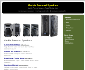 mackiepoweredspeakers.net: » MACKIE POWERED SPEAKERS «
Mackie Powered Speakers. Award Winning Audio