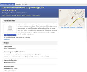 beaudrotjosephldr.com: Greenwood Obstetrics & Gynecology, PA | Greenwood, SC 29646 | DexKnows.com™
Greenwood Obstetrics & Gynecology, PA in Greenwood, SC 29646. Find business information, reviews, maps, coupons, driving directions and more.