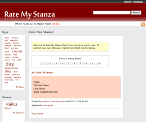 ratemystanza.com: Rate My Stanza | 
	An Ode To Trees
Create and Rate Stanzas