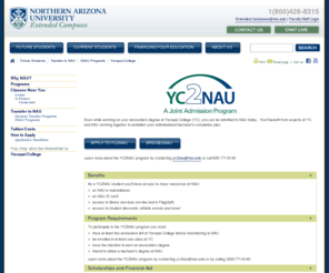 yc2nau.org: YC2NAU
Earn accredited graduate and undergraduate degrees, professional certifications and endorsements online or at over 30 distance learning sites throughout arizona- education, engineering, nursing, and business.