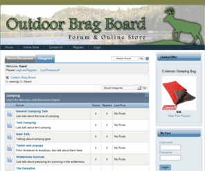 outdoorbragboard.com: Categories - Outdoor Brag Board
An outdoor brag board forum that covers a range of topics. Discuss hunting and fishing techniques. Post pictures and more. Categories - Outdoor Brag Board