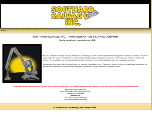 southardsalvage.com: Southard Salvage, Inc.
Northern New Jersey Salvage Company, Rockaway, New Jersey. Southard Salvage, Inc. is a full service Salvage Company.