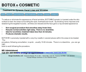 bergenbotox.com: Botox Cosmetic.  Wrinkle Reduction.
Botox Cosmetic treatment description