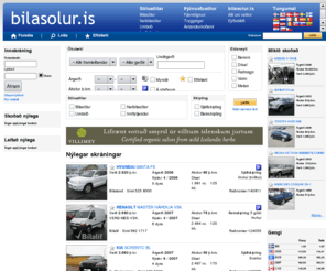 bilasolur.com: bilasolur.is
RÃ©tti staÃ°urinn til aÃ° leita aÃ° nÃ½jum eÃ°a notuÃ°um Ã¶kutÃ¦kjum. Your one stop shop for new and used cars.