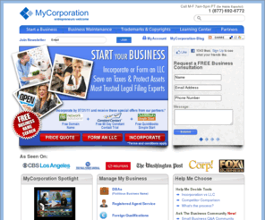 business-structure.com: Incorporate Online, Incorporation Services, LLC, Trademark | MyCorporation.com
MyCorporation makes it easy to incorporate a business online - starting at $49