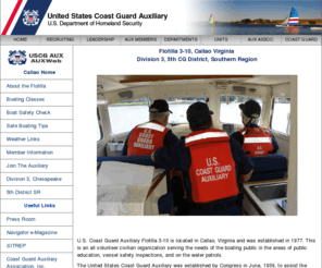 flotilla3-10.org: US Coast Guard Auxiliary, Flotilla 3-10, Callao Va, 5th CG District SR.
US Coast Guard Auxiliary, Flotilla 3-10, Callao Va, 5th CG District SR.