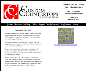 Centextops Com Custom Countertops Of Central Texas 254 947 8349